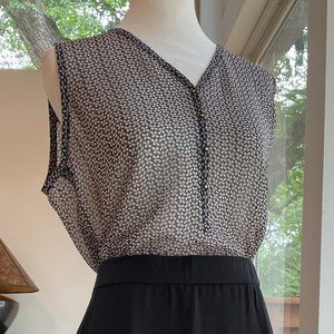 Banana Republic Shell Blouse (Black/White, MP)